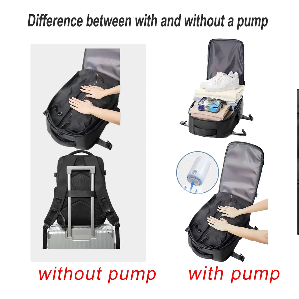 Vacuum Backpack Travel Bag for Men Large Capacity Backpack Business Laptop Backpack Women Men Expandable Backpack School Bag