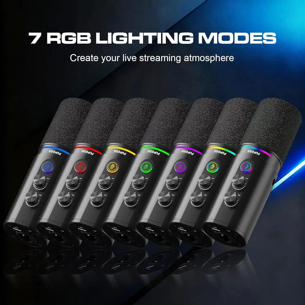 Podcast Dynamic Microphone, XLR/USB Recording PC Microphones for Broadcast, Podcast, Recording, Gaming & Streaming, Studio Mic