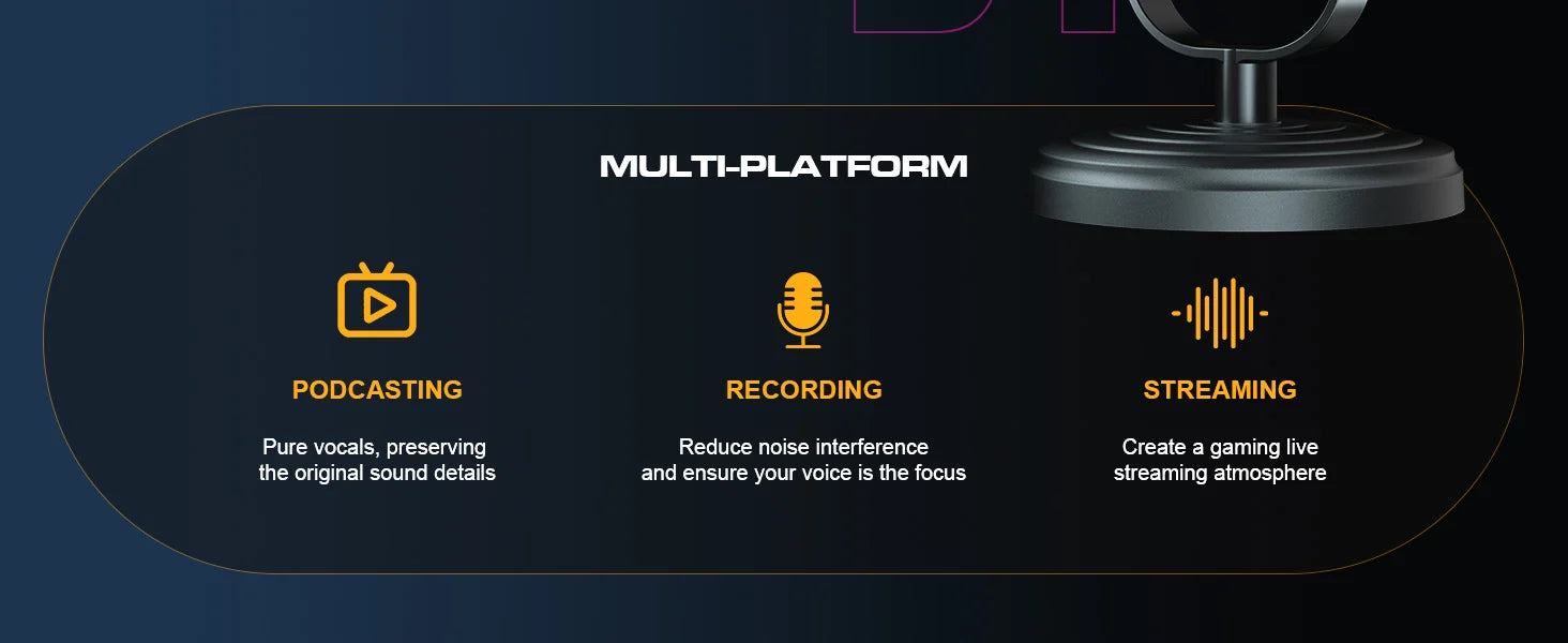 Podcast Dynamic Microphone, XLR/USB Recording PC Microphones for Broadcast, Podcast, Recording, Gaming & Streaming, Studio Mic