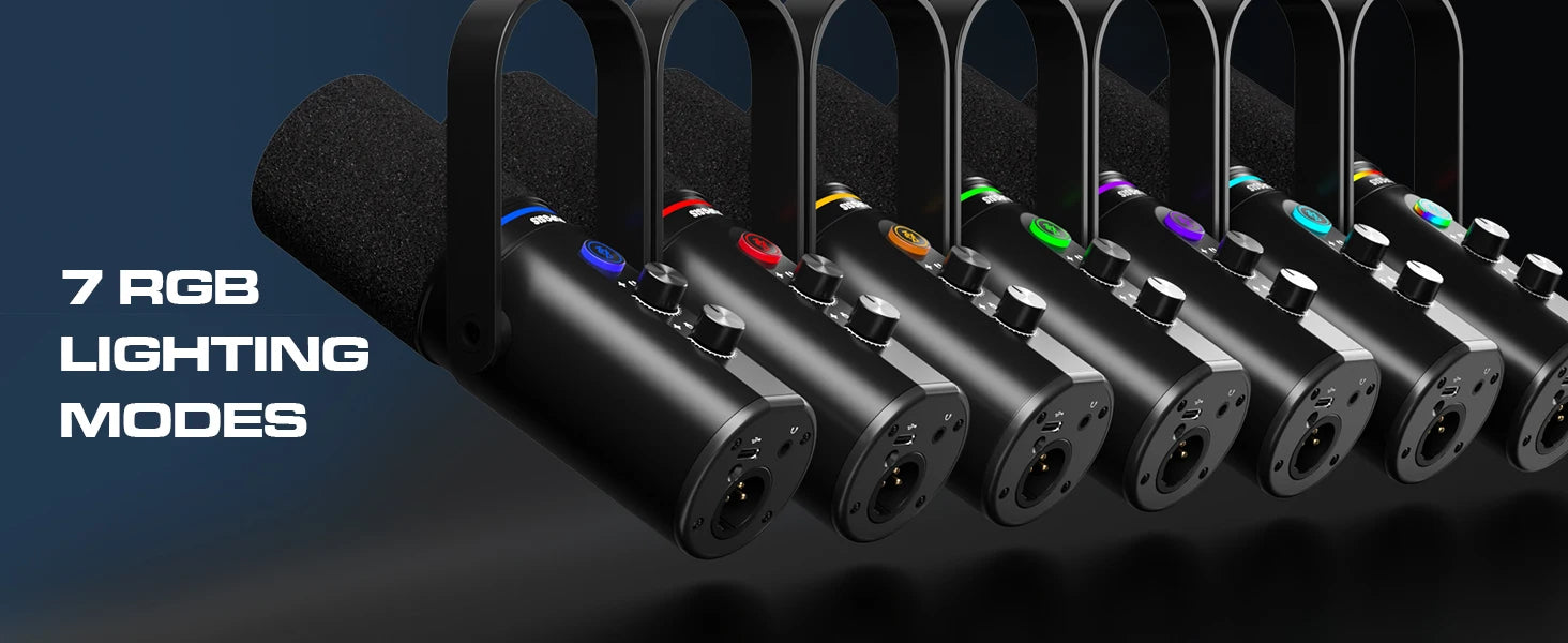 Podcast Dynamic Microphone, XLR/USB Recording PC Microphones for Broadcast, Podcast, Recording, Gaming & Streaming, Studio Mic